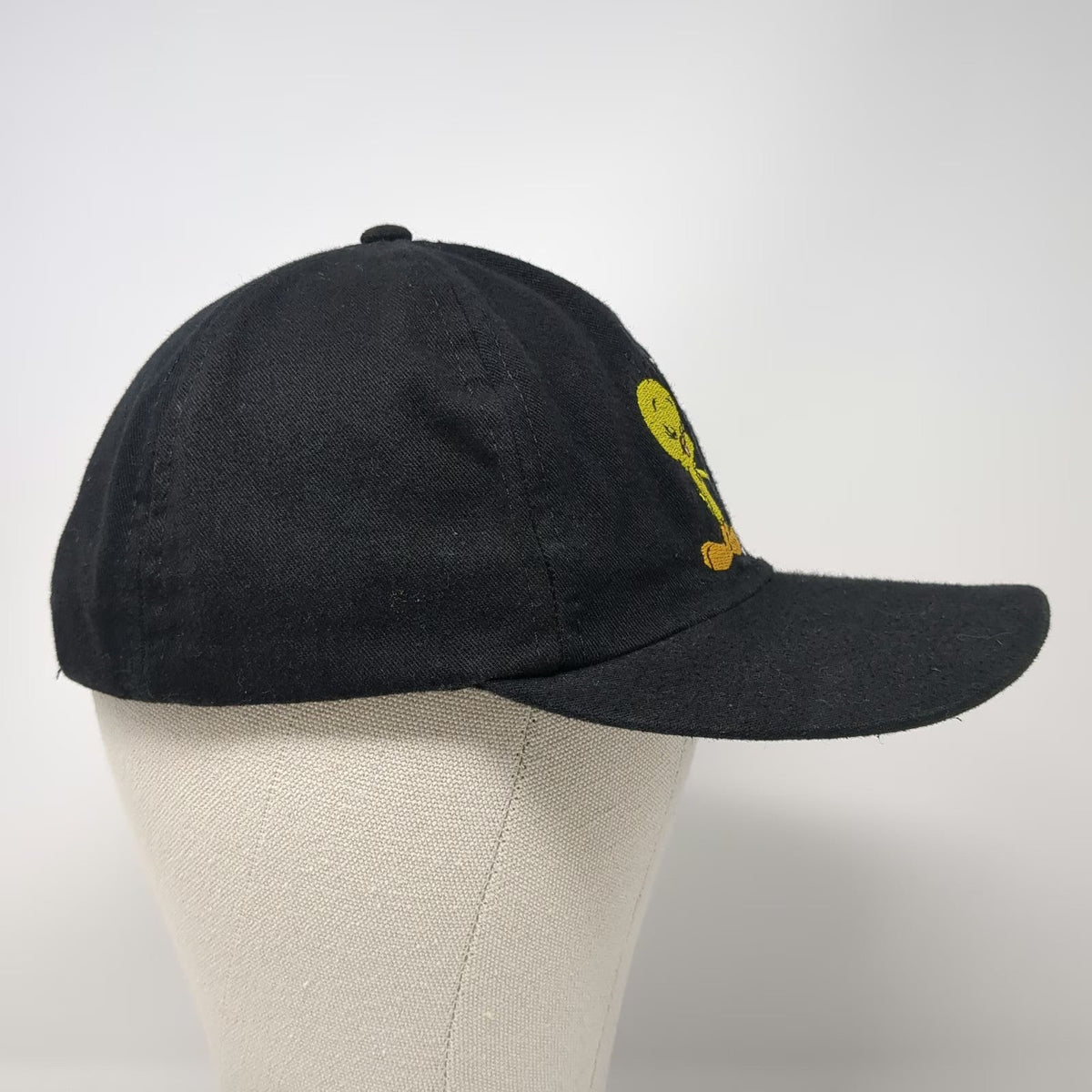 Looney Tunes Snapback Black One Size Hat Bugs Bunny Tweety Postage Stamp 1997