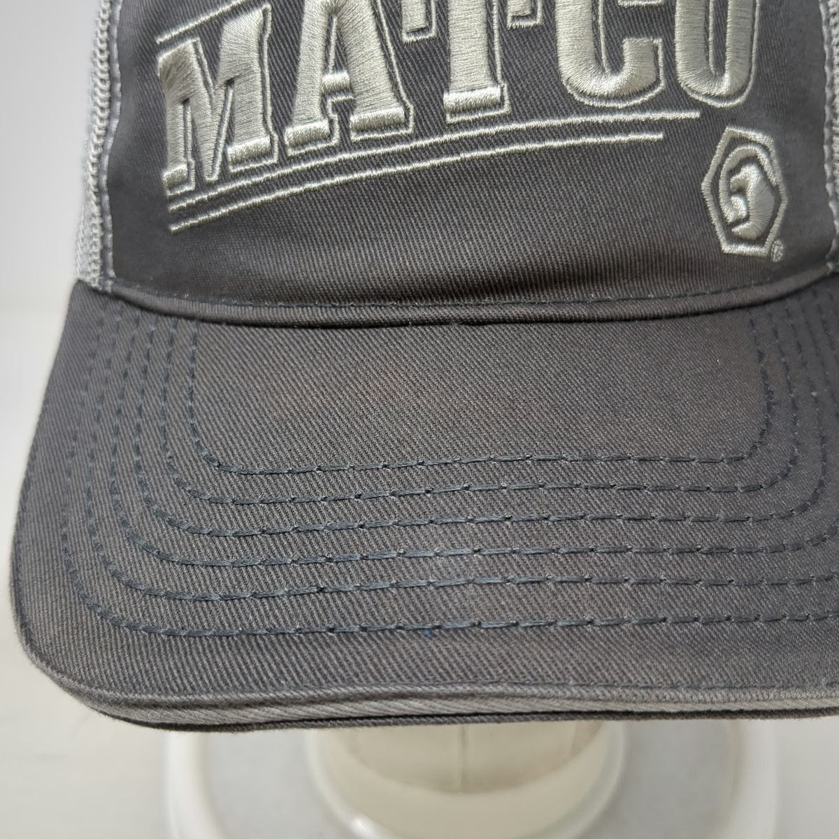 Matco Tools Trucker Hat Gray One Size Mesh Back Snapback Embroidered Hex Logo