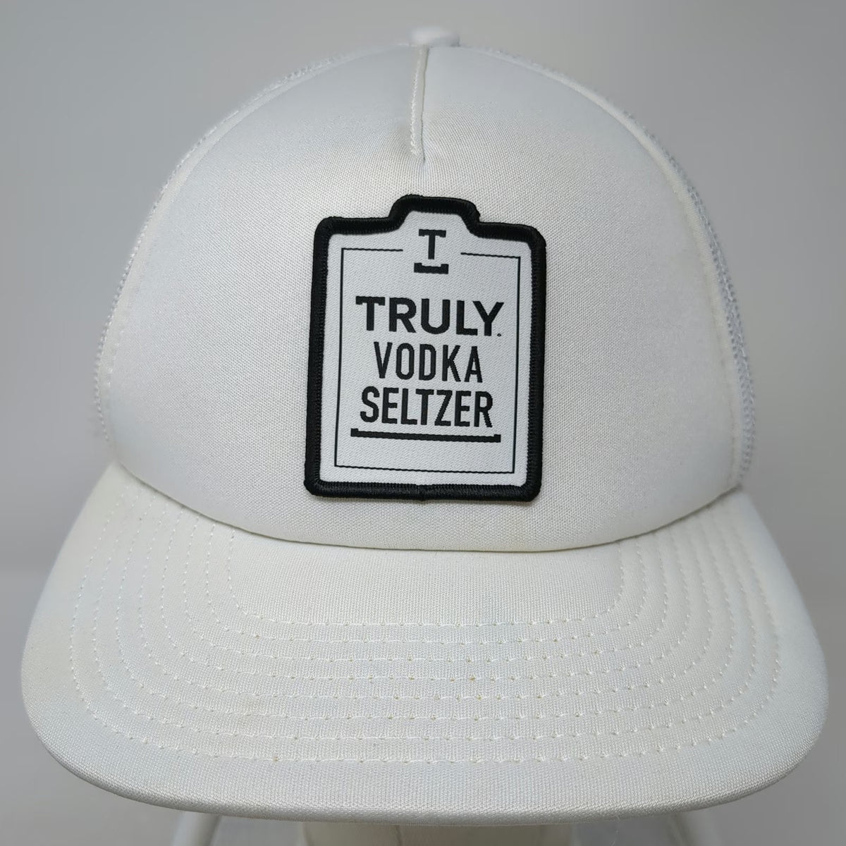 OTTO Trucker Hat White One Size Truly Vodka Seltzer Beverage Patch Mesh Back