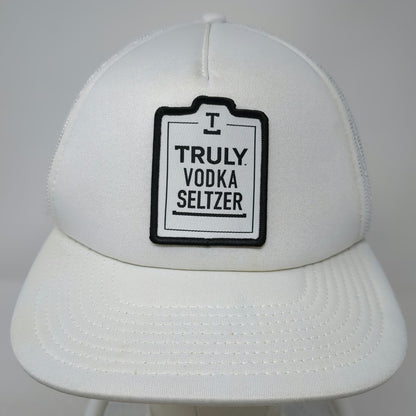 OTTO Trucker Hat White One Size Truly Vodka Seltzer Beverage Patch Mesh Back