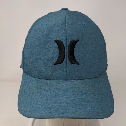 Hurley Fitted Hat Blue L/XL Embroidered Logo 6 Panel Flexfit Yupoong