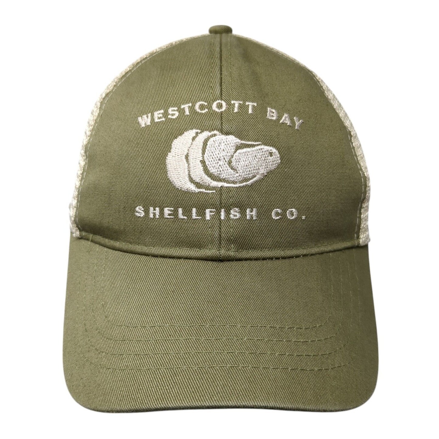 Westcott Bay Shellfish Co. Snapback Trucker Hat Green One Size Mesh Back