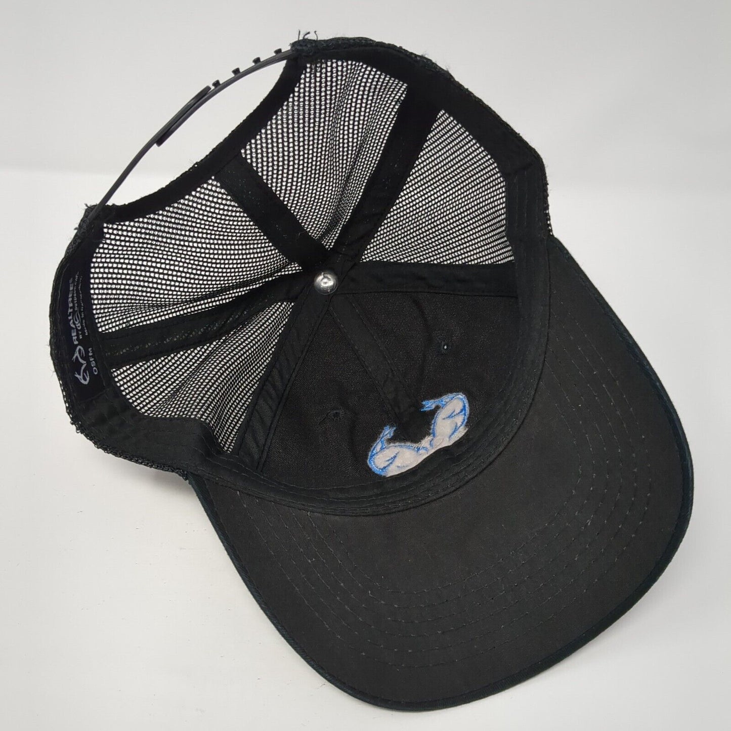 Realtree Fishing Snapback Mesh Back Trucker Hat Black One Size Solid