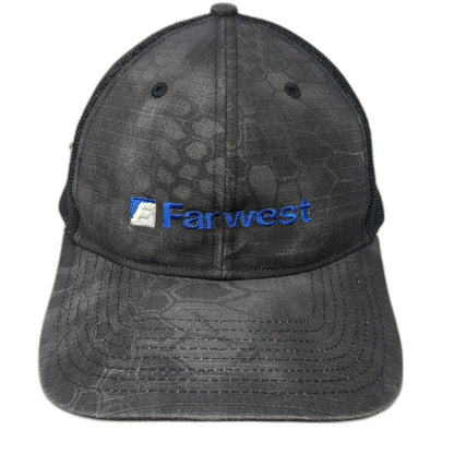Richardson Trucker Hat Black Blue One Size Farwest Hex Camo Mesh Back Snapback