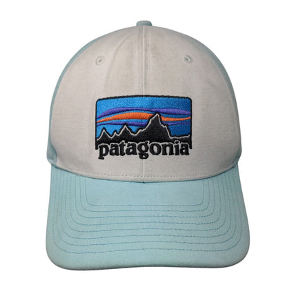 Patagonia Snapback Hat Blue Large Adjustable Embroidered Vented Holes 6 Panel