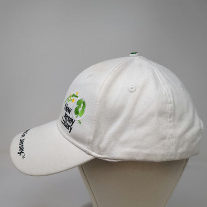 New Jersey Lottery White Baseball Cap OSFM Anything Can Happen In Jersey Logo