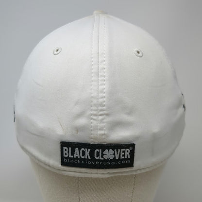 Black Clover Baseball Cap White XL Live Lucky Whitetail Clover Stretch Fit Hat