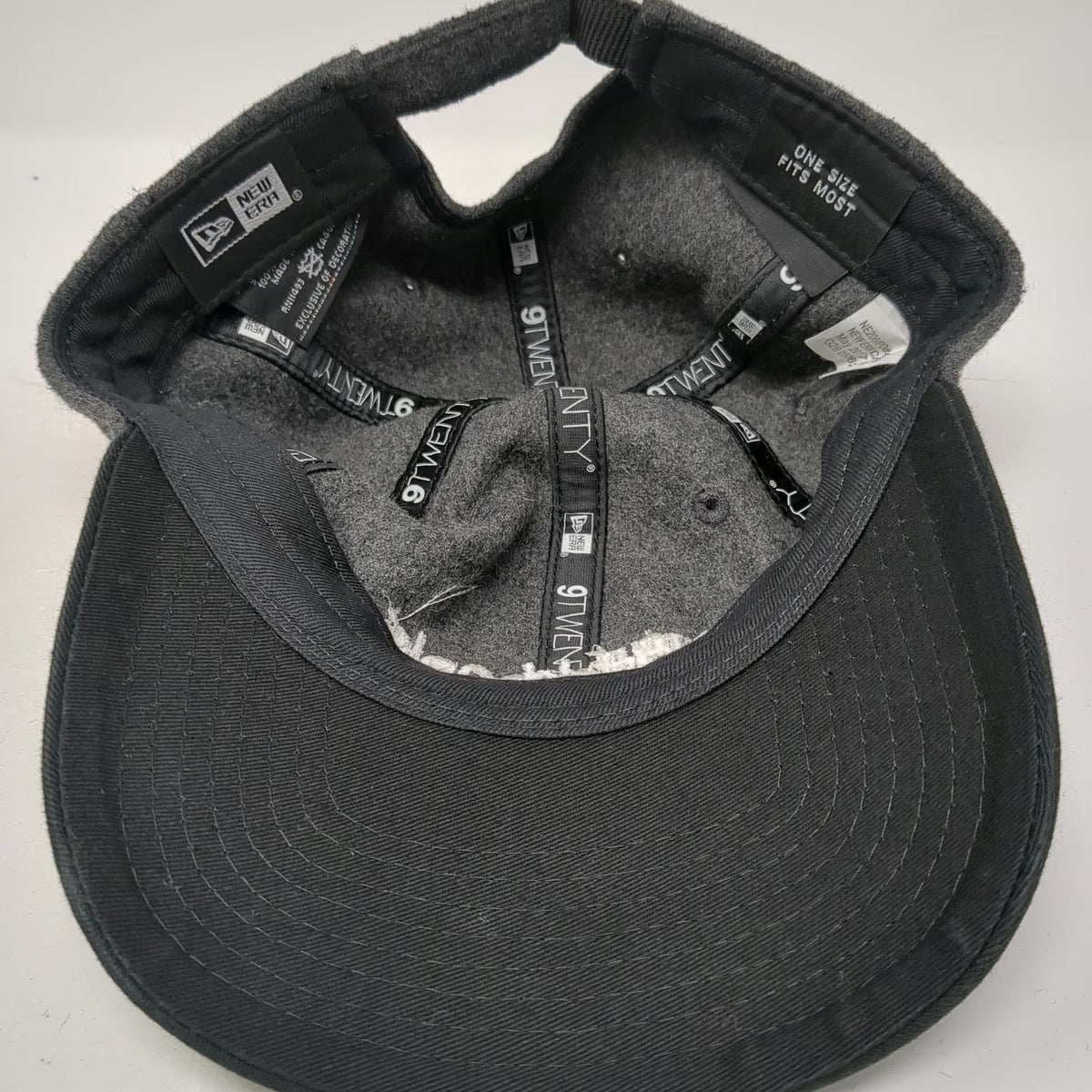 New Era Baseball Cap Gray Black One Size Intuit Wool Slideback Hat