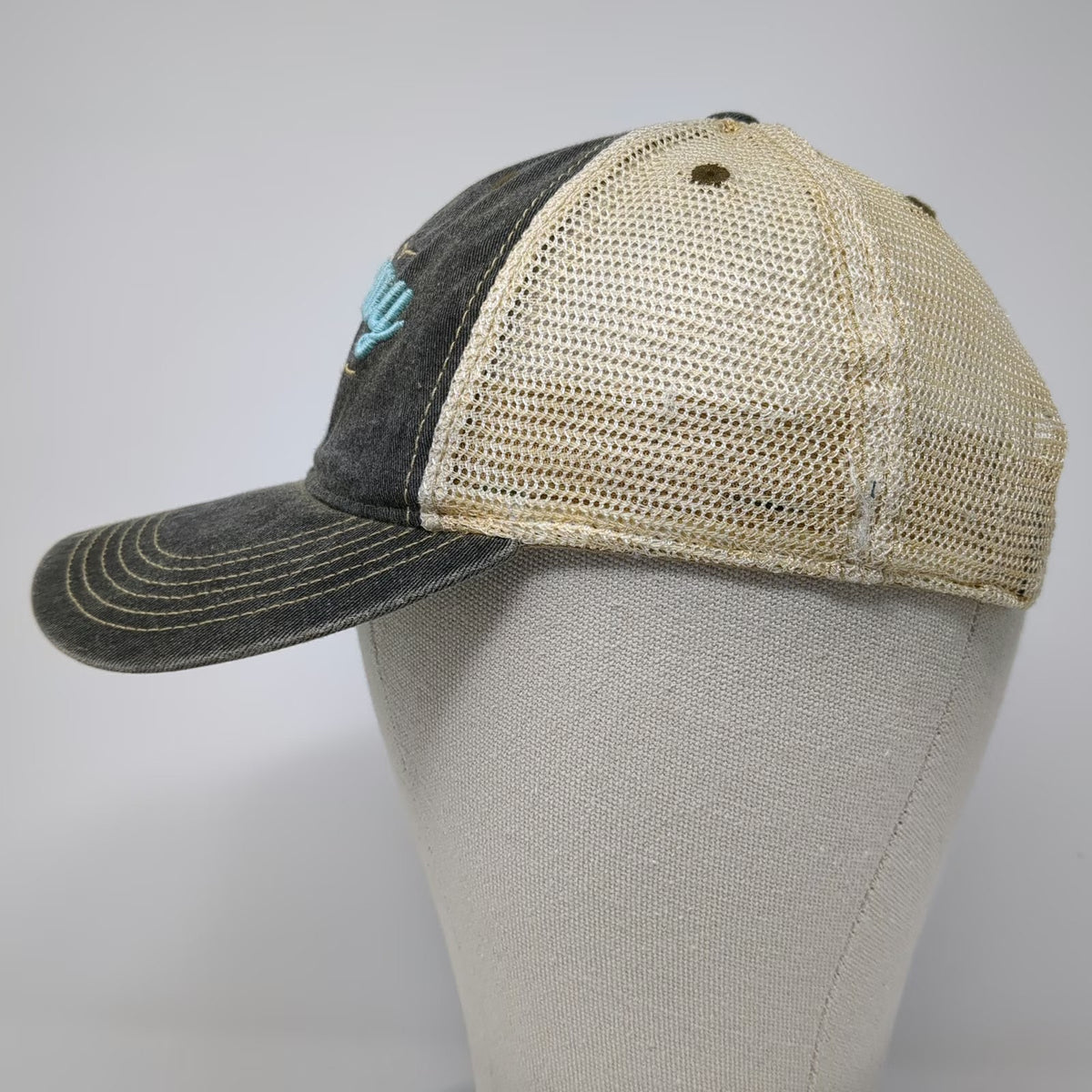 Legacy Trucker Hat Gray One Size Rockaway Beach Snapback Mesh Back Embroidered
