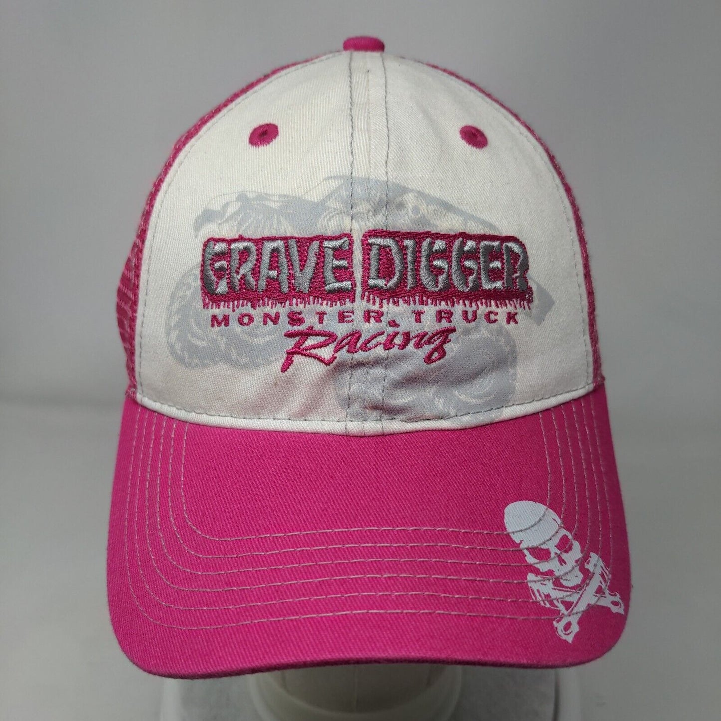 Grave Digger Monster Truck Racing Snapback Trucker Hat One Size Pink