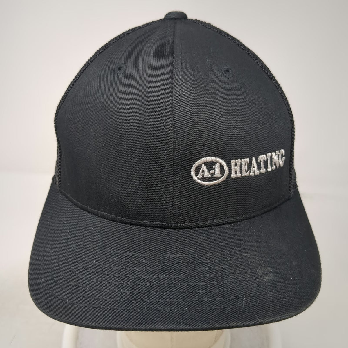 Port Authority Baseball Cap Black M A-1 Heating Mesh Back Flexfit Fitted Hat
