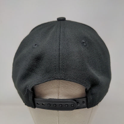 New Era Snapback Hat Black One Size Solid 6 Panel Vent Holes Blank