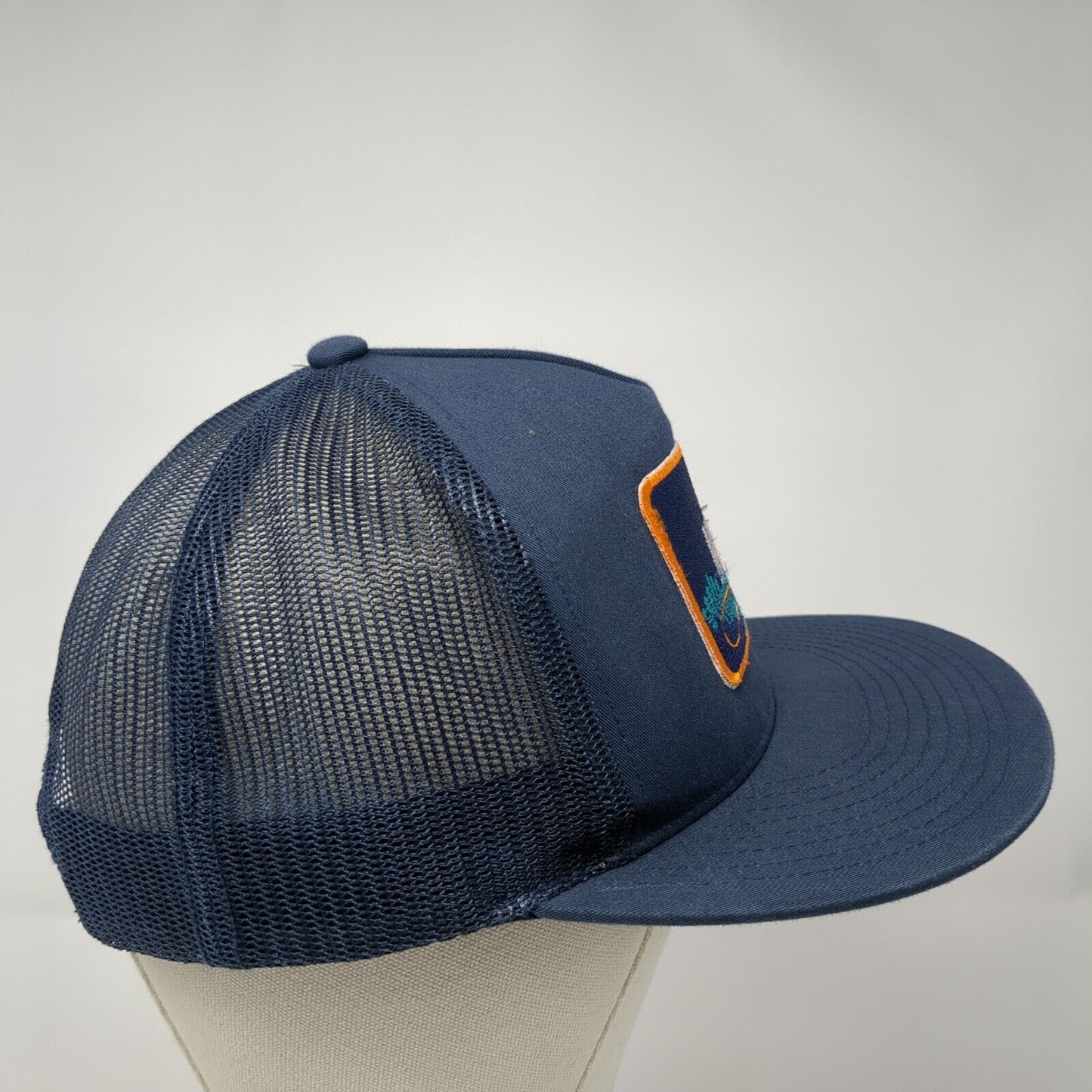 Mend Snapback Mesh Back Trucker Hat Blue One Size Adjustable Yupoong