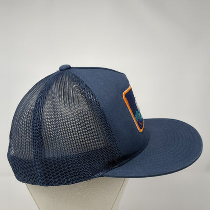 Mend Snapback Mesh Back Trucker Hat Blue One Size Adjustable Yupoong