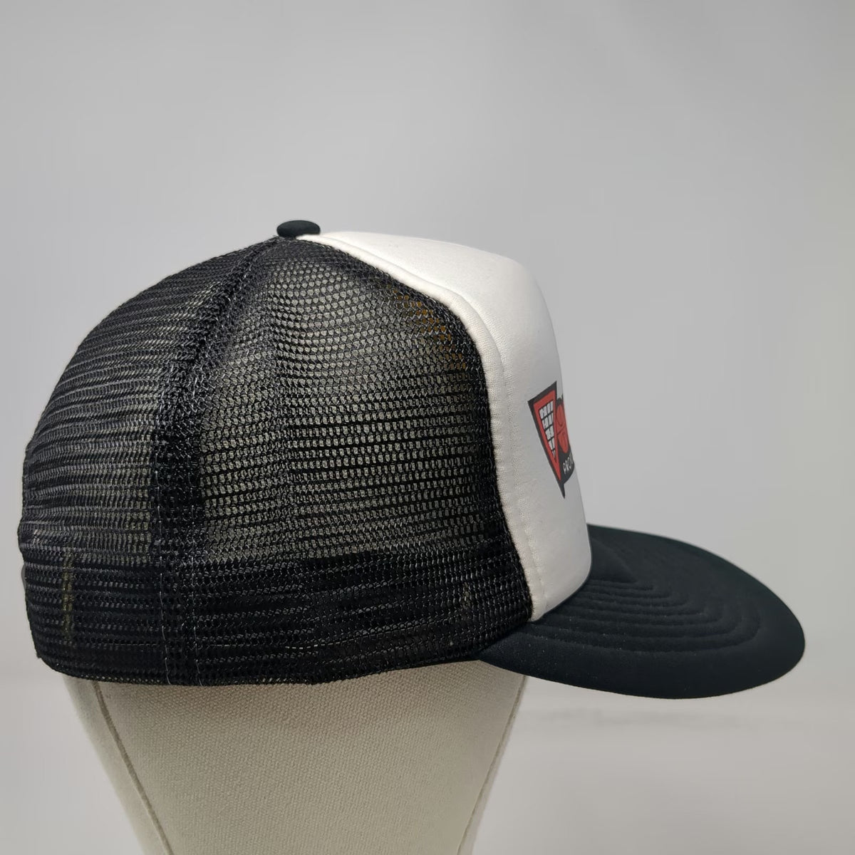 AJD Trucker Hat Black White L Billings Volcanos Pro Basketball Mesh Snapback Cap
