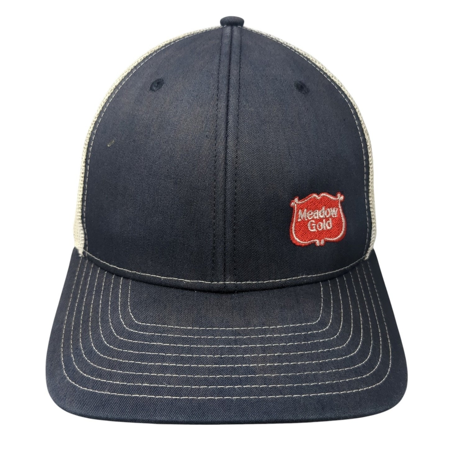 Meadow Gold Trucker Hat Blue OS Adjustable Embroidered Mesh Back Richardson