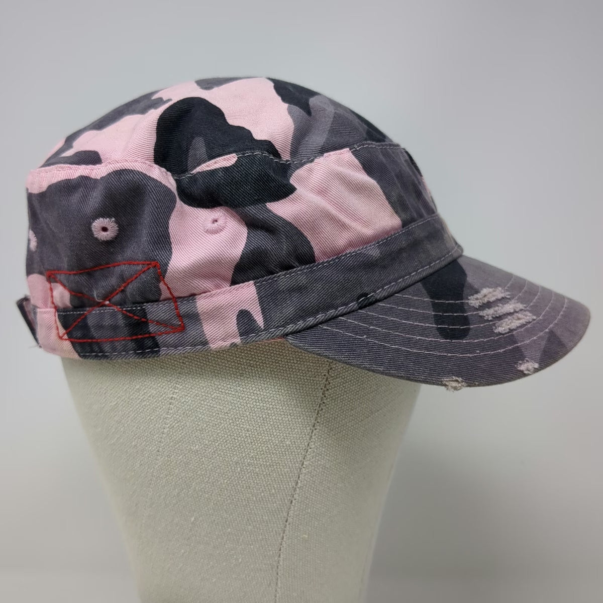 BK Army Cap Pink Gray Black Camo One Size Adjustable Cotton Cadet Patrol Hat