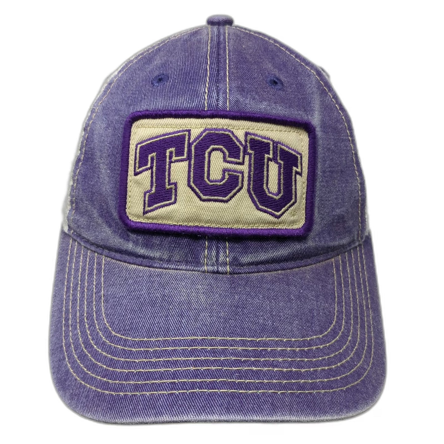 Legacy TCU NCAA Purple One Size Trucker Hat Mesh Back Snapback Green Underbrim
