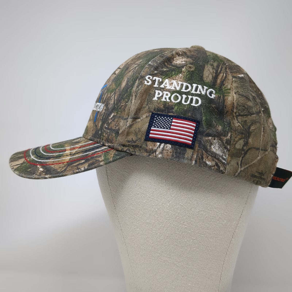 Port Authority Baseball Cap Brown Camo One Size Alpine Construction USA Flag Hat