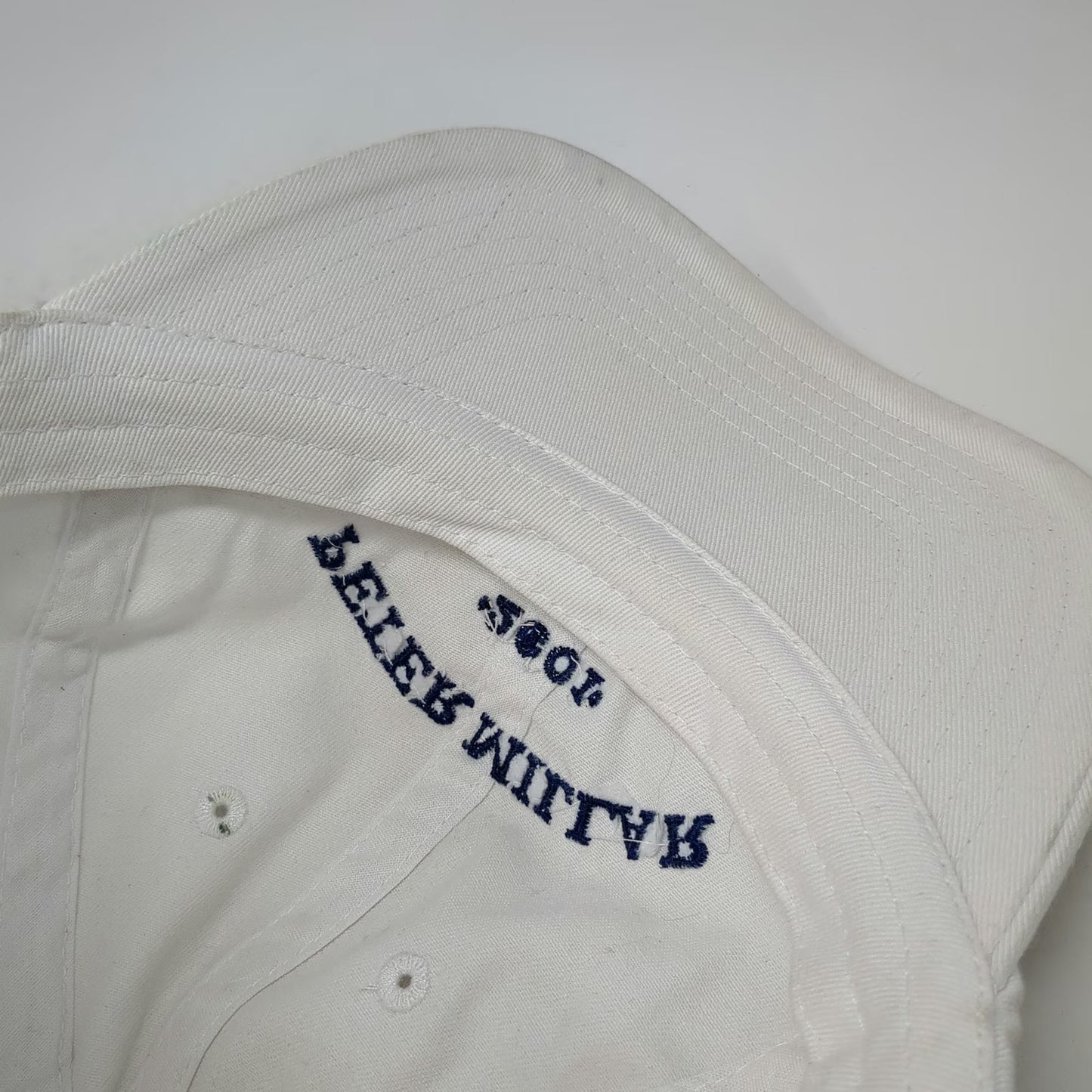 Peter Millar Baseball Cap White Vintage Y2K 2001 Logo Embroidered Slideback Hat