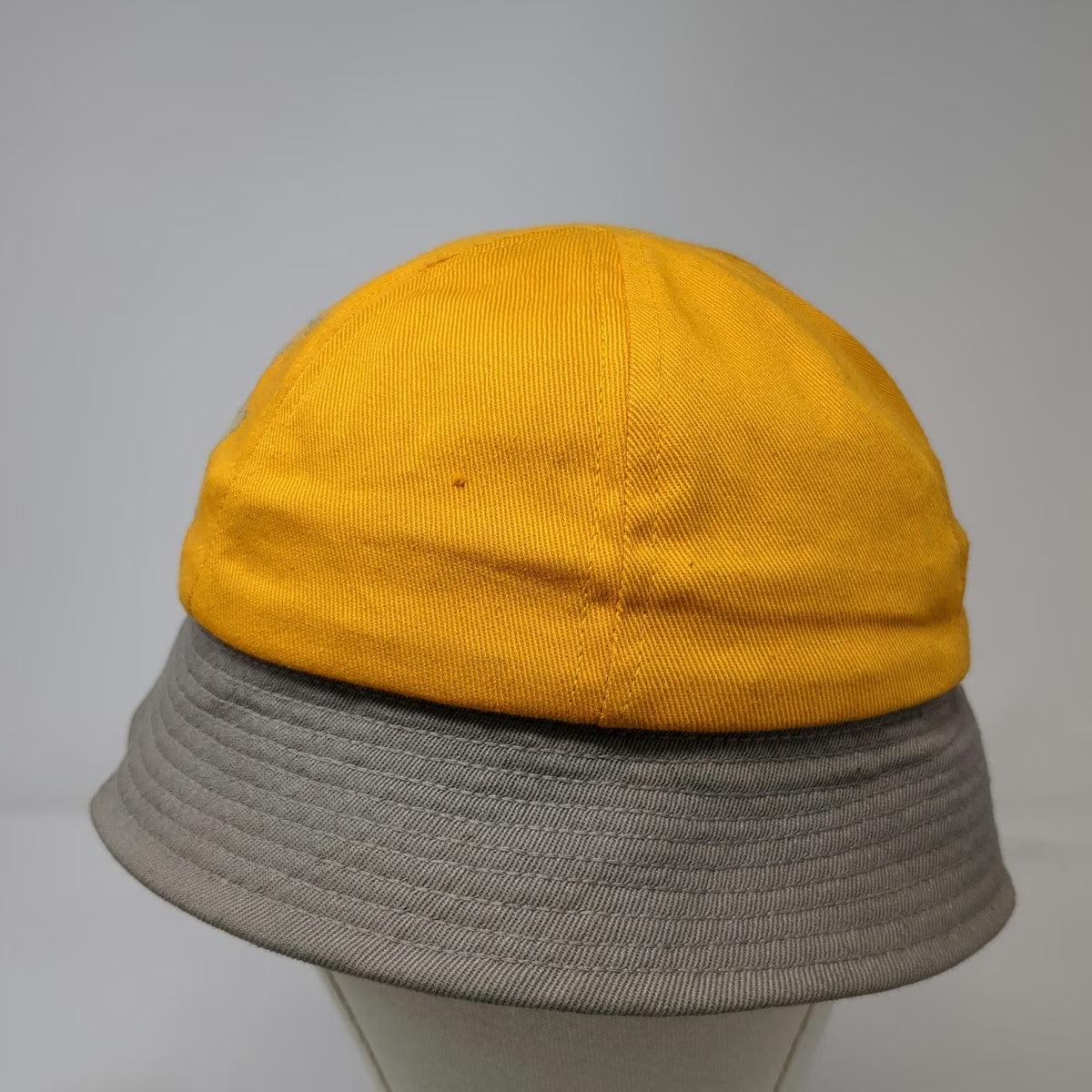 Yellow Bucket Hat M Gray Graphic Two Tone Cotton Twill Wide Brim Idaho Vandals