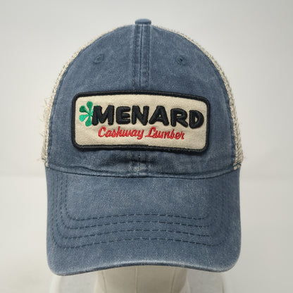 Menard Cashway Lumber Snapback Trucker Hat Blue One Size Mesh Back