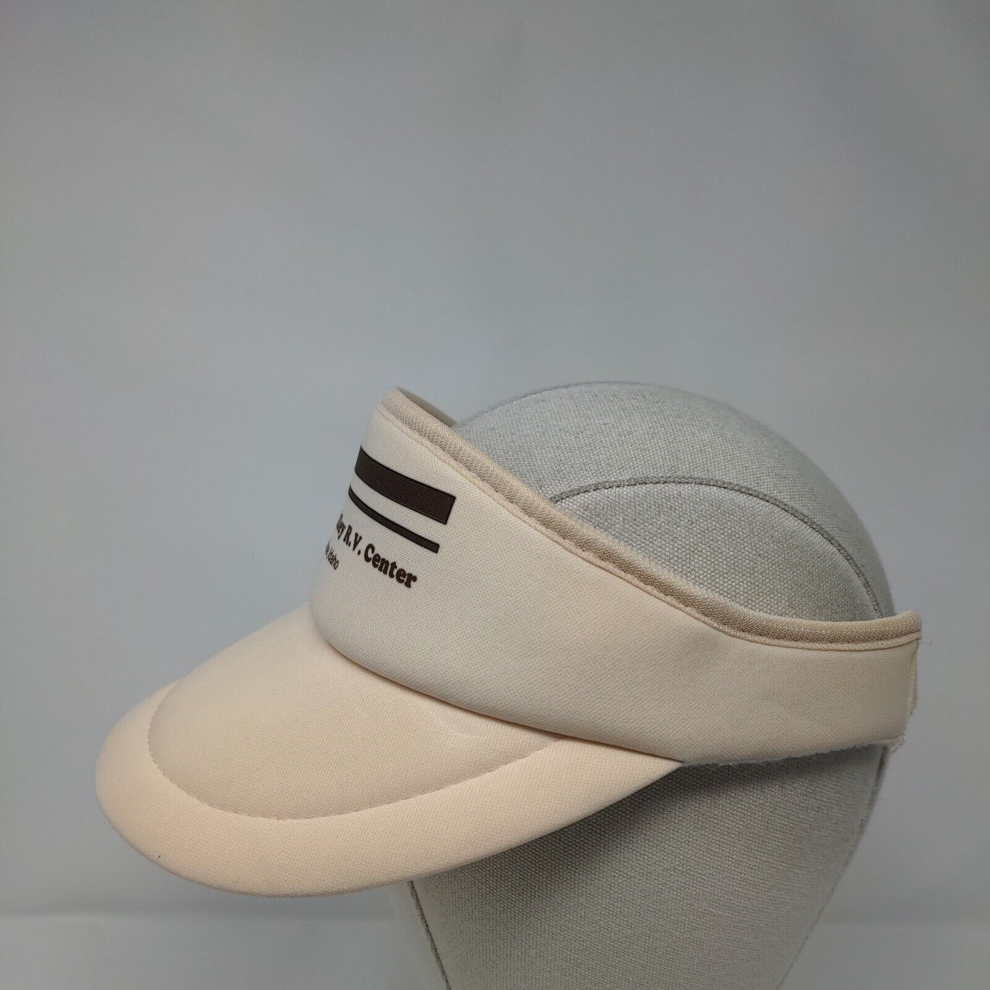 Treasure Valley R.V. Center Strapback Visor Hat Tan OSFA Adjustable