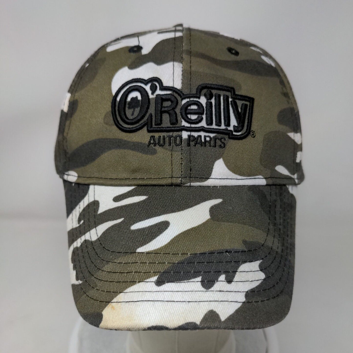 O'Reilly Auto Parts Strapback Hat Camouflage One Size Embroidered 6 Panel