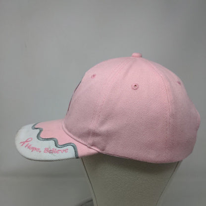 Unbranded Women's Strapback Hat Pink OSFM Embroidered Breast Cancer Awareness