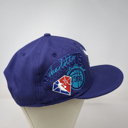 New Era Charlotte Hornets NBA Snapback Hat Purple One Size 75th Anniversary