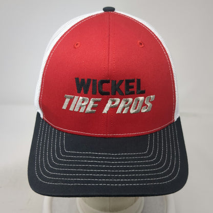Richardson Trucker Hat Red White Black One Size Wickel Tire Pros Mesh Snapback