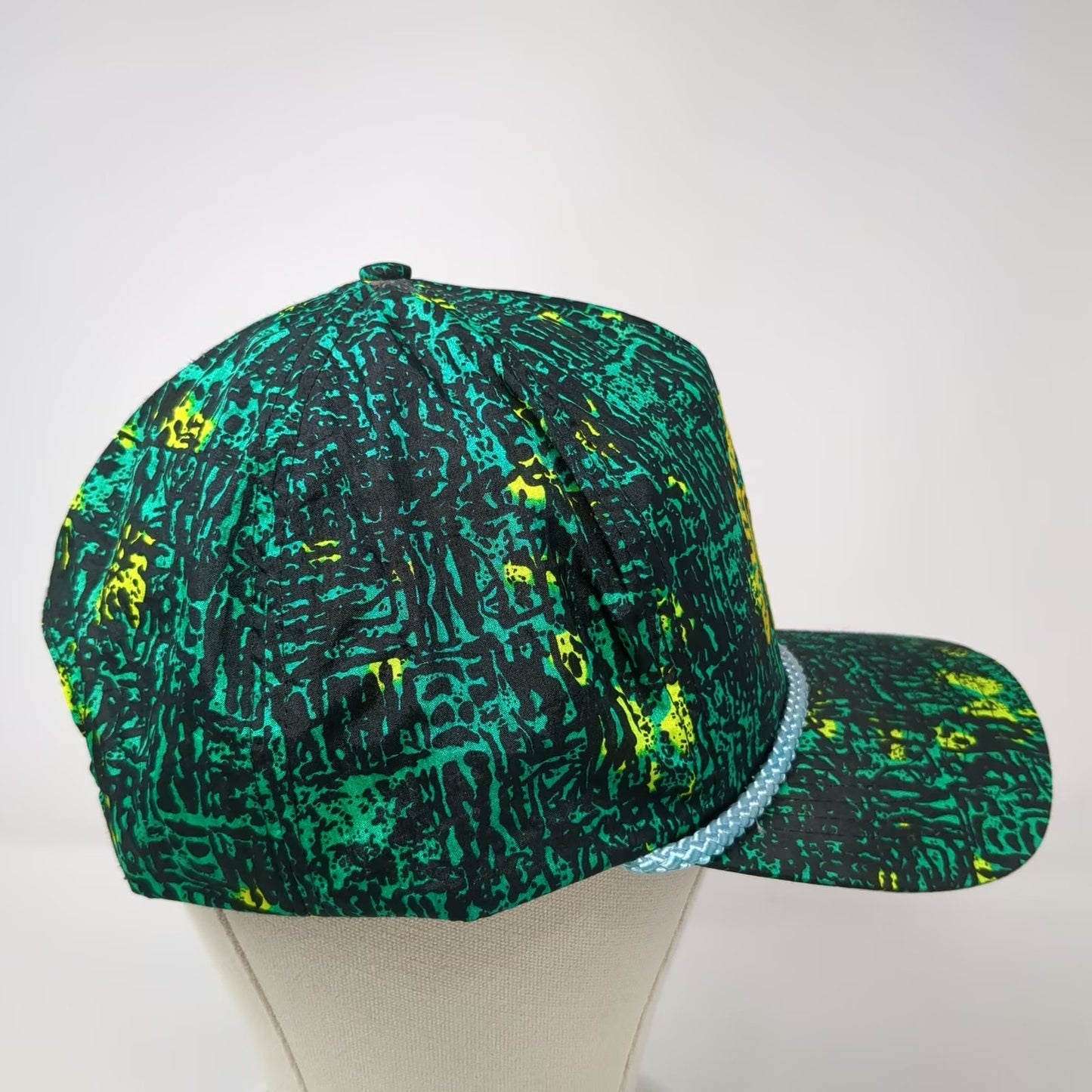 Winner 5 Panel Hat Green Black Yellow Blue Vintage Rope Brim QTI Lindon Utah