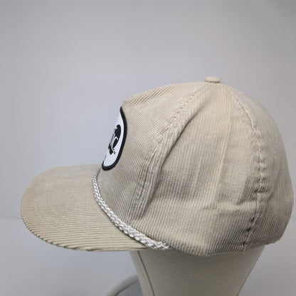 Pacific Recycling Snapback Hat Beige OS Adjustable Lightweight Corduroy Rope