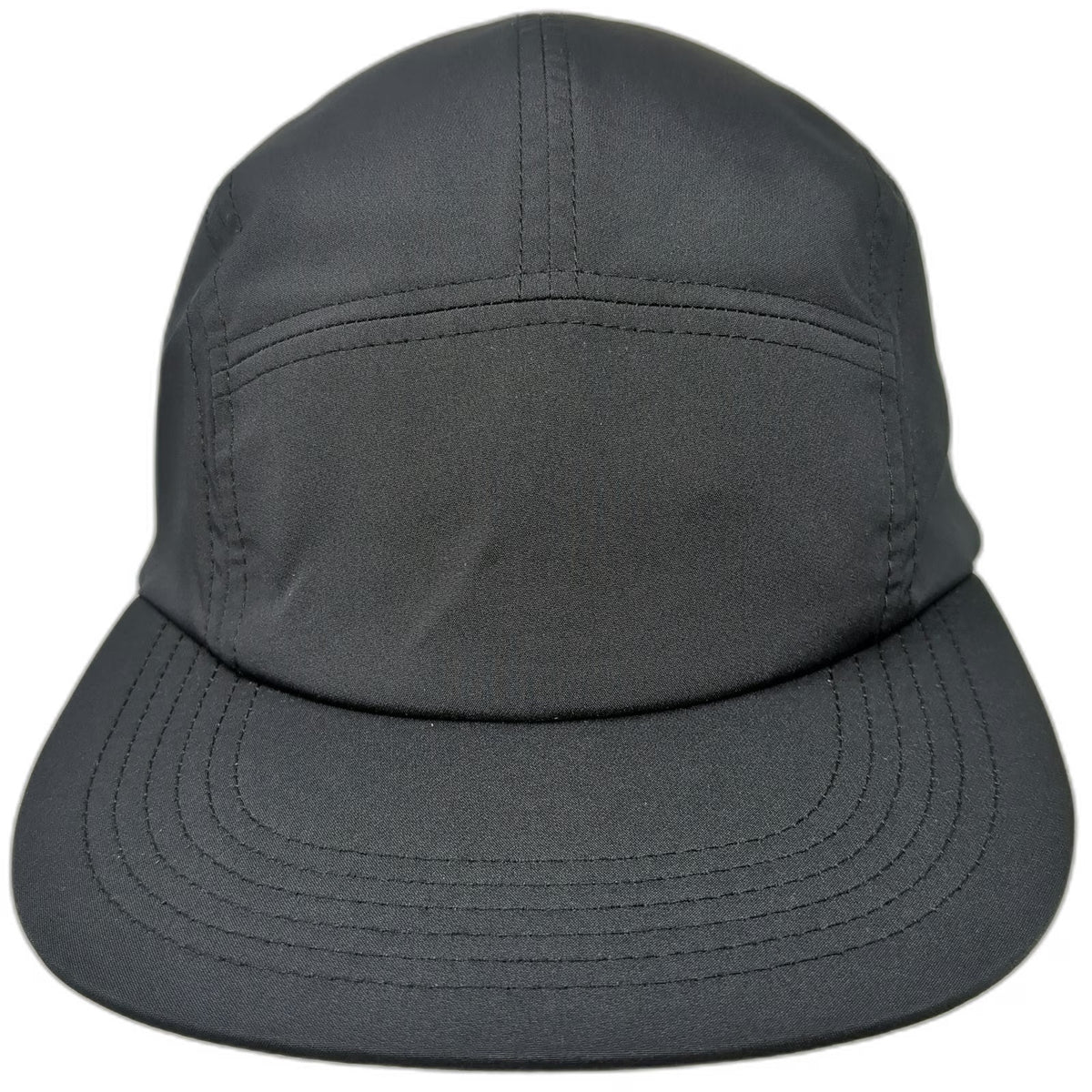 Port Authority 5 Panel Black One Size Performance Flat Brim Hat Strapback Buckle
