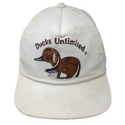 Dorfman Pacific Ducks Unlimited Trucker White Corduroy Rope Brim Hat One Size