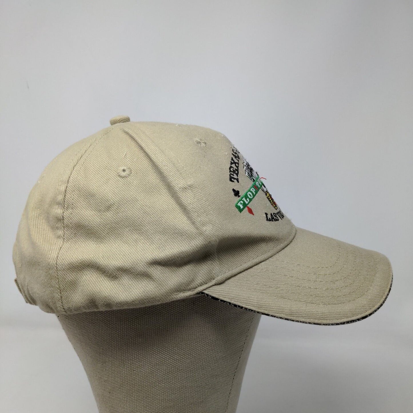 Surfware Men's Strapback Hat Tan OSFA Embroidered Texas Hold'em Las Vegas