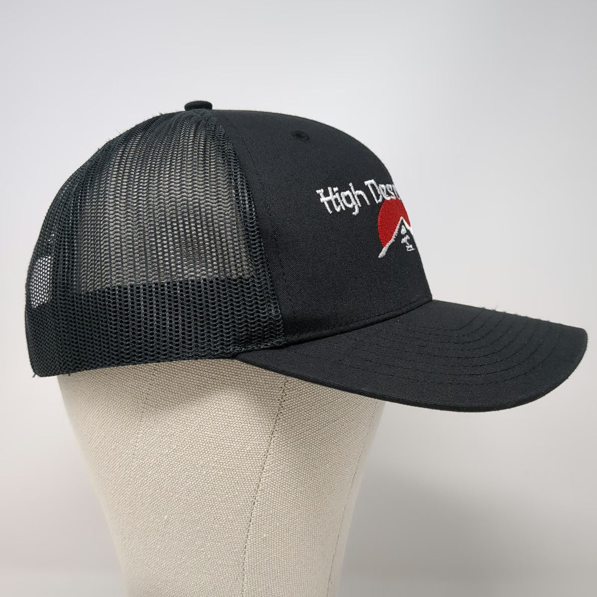 Richardson 112 Trucker Hat Black One Size High Desert Bonsai Mesh Snapback