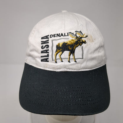 Alaska Denali Strapback Hat White One Size Adjustable Embroidered Cotton