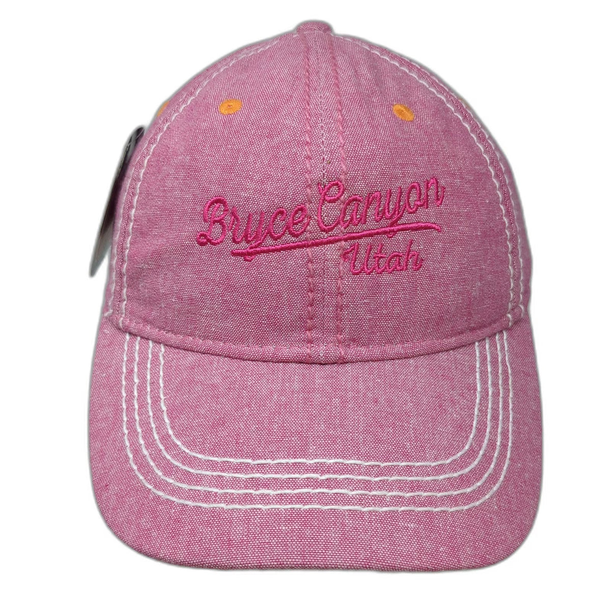 ACE USA Snapback Hat Pink One Size Bryce Canyon Utah Gingham Underbrim Cotton