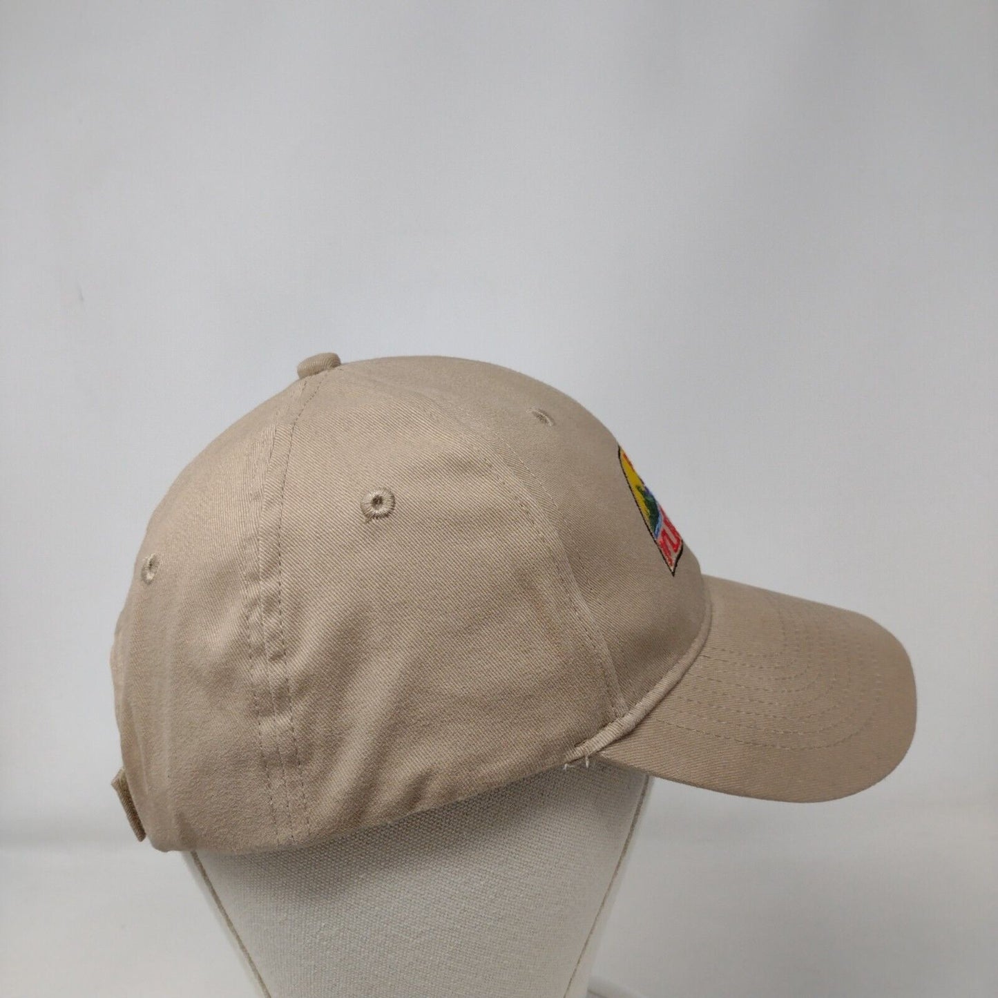 Boise Mattress Strapback Hat Tan OSFA Adjustable Embroidered 6 Panel Cotton