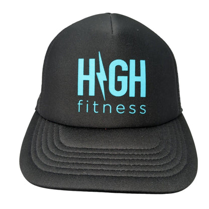 High Fitness Snapback Mesh Back Trucker Hat Black One Size Adjustable