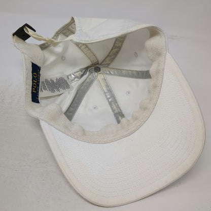 Polo Ralph Lauren Baseball Cap White One Size P-Wing Winged Foot Slideback Hat