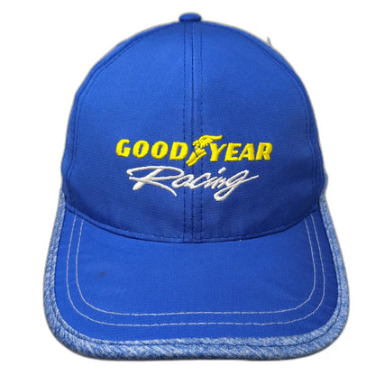 Goodyear Baseball Cap Blue One Size Racing Winged Foot Embroidered Strapback Hat