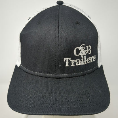 OTTO Trucker Hat Black White One Size C&B Trailers Logo Mesh Snapback 2-Tone
