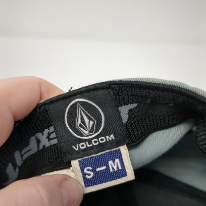 Volcom Fitted Hat Blue S/M Flexfit Lightweight Embroidered Logo 6 Panel