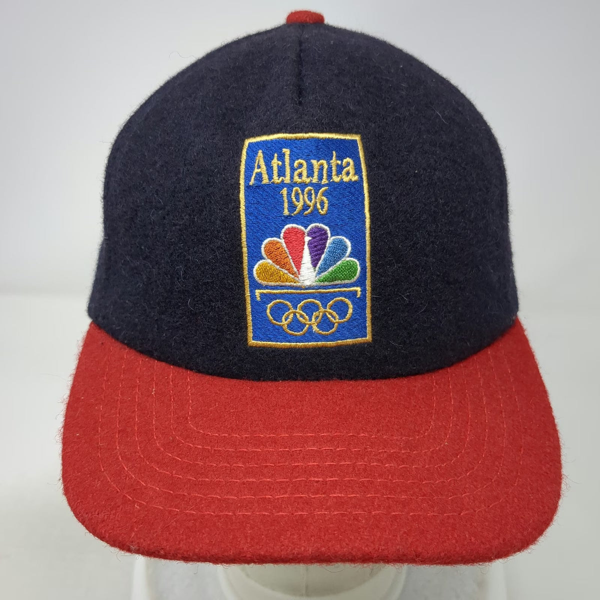 Blue Red 5 Panel Hat One Size Atlanta 1996 Olympics NBC Peacock Rings USA