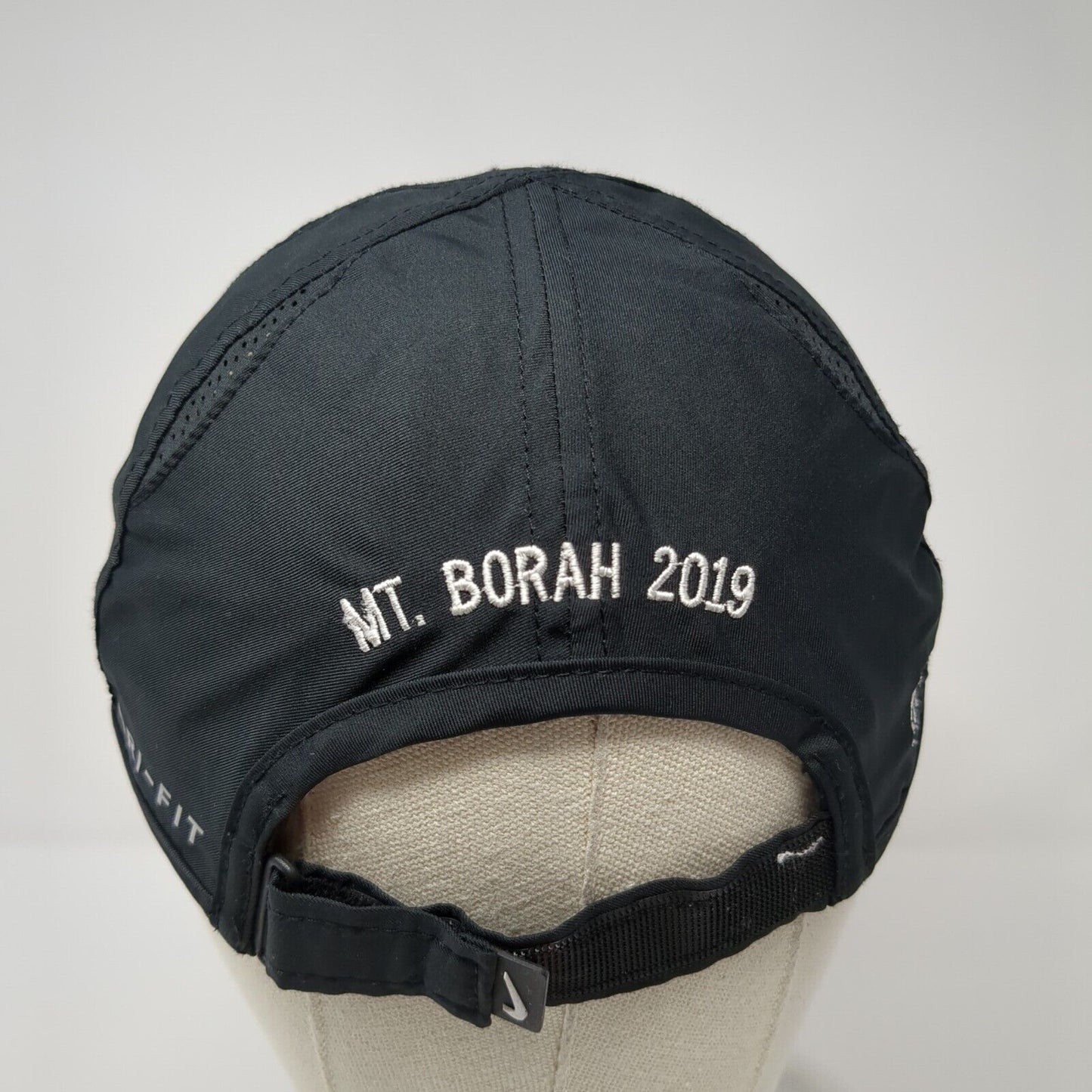 Nike Swoosh Strapback Hat Black One Size Mt. Borah 2019 Solid Dri-Fit