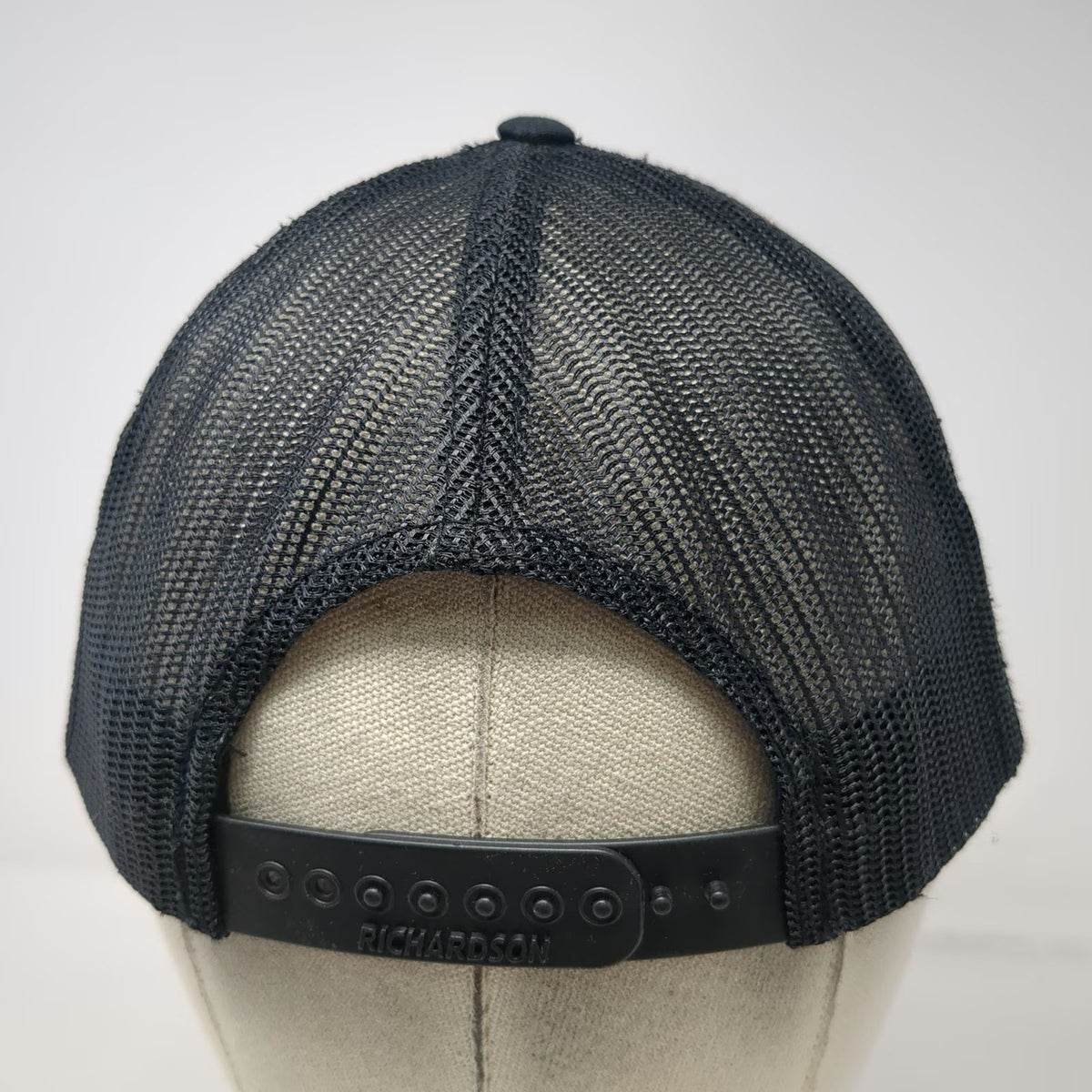 Richardson Trucker Hat Black One Size Classic Logo Mesh Back Snapback Cap