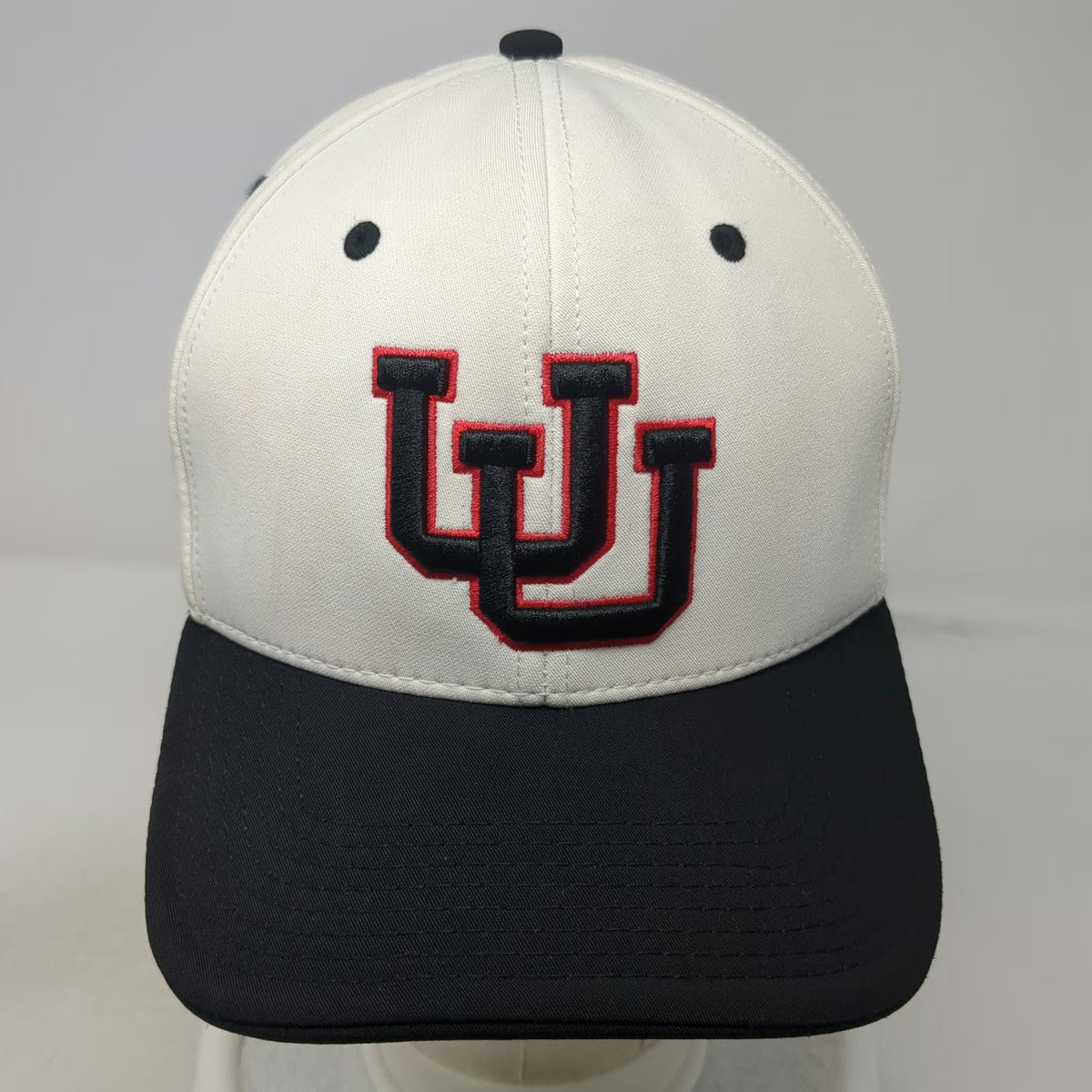 Utah Utes NCAA Under Armour Hat White Black Red S Interlocking Logo Stretch Fit