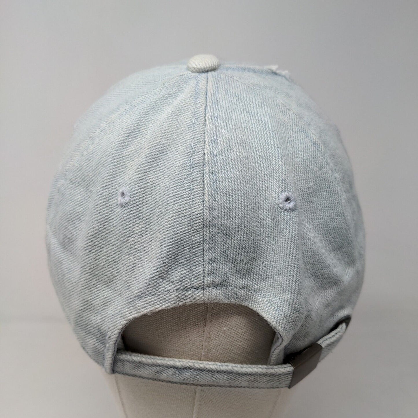 KB Ethos Men's Slideback Hat Blue Embroidered Doctor Bird Logo Distressed